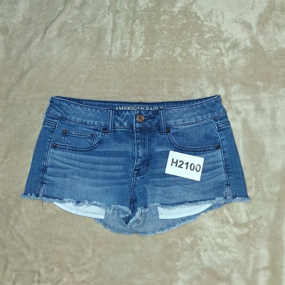 American Eagle Outfitters Stretch Shortie Denim Shorts  Womens Blue Size 8